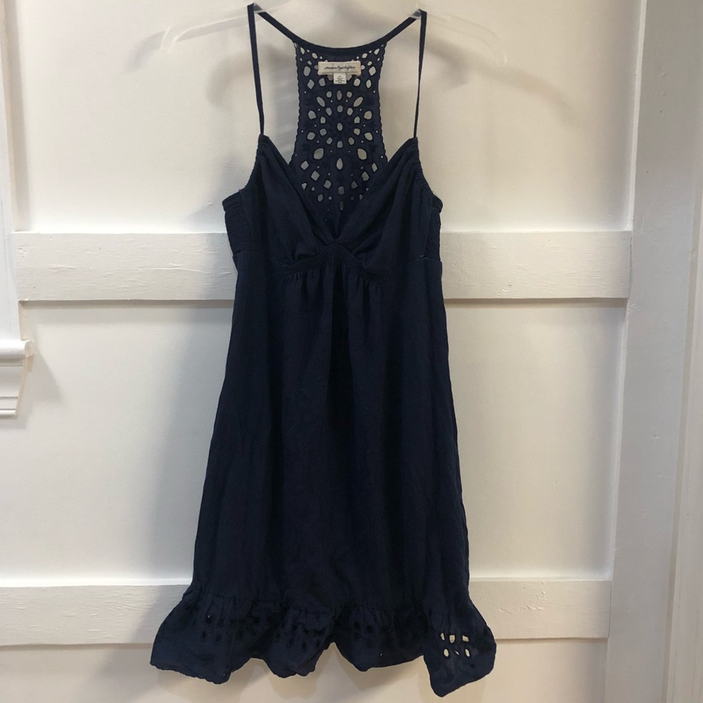 American Eagle Navy Blue Sundress